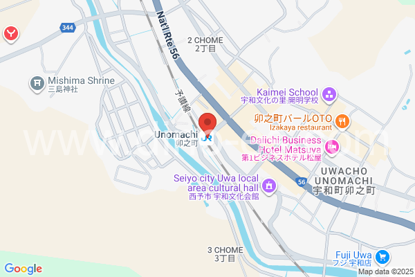 卯之町メンズエステの地図です。map of Unomachi station where spa and massage salons are located
