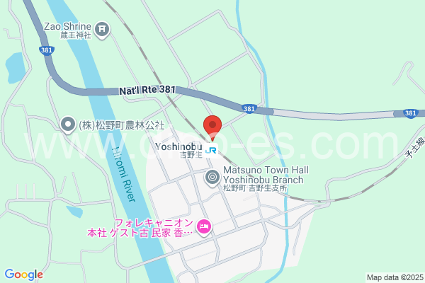 吉野生メンズエステの地図です。map of Yoshinobu station where spa and massage salons are located