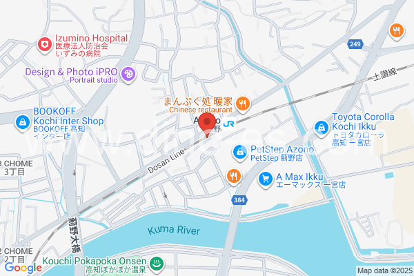 薊野メンズエステの地図です。map of Azōno station where spa and massage salons are located