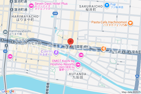 菜園場町メンズエステの地図です。map of Saenjōchō station where spa and massage salons are located