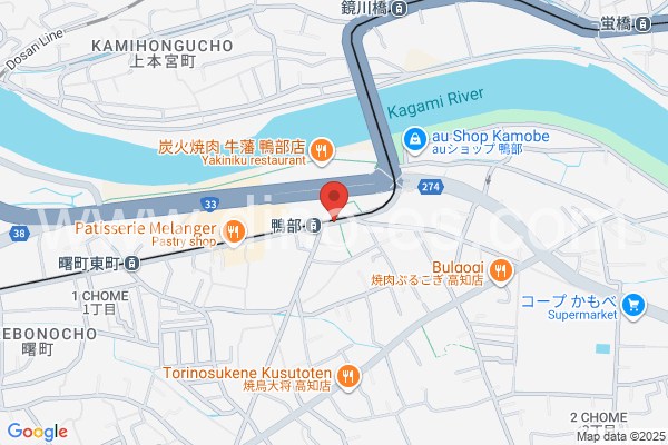 鴨部メンズエステの地図です。map of Kamobe station where spa and massage salons are located