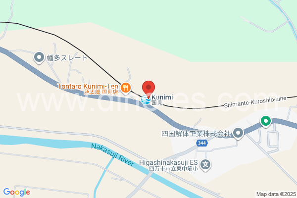 国見(高知)メンズエステの地図です。map of Kunimi station where spa and massage salons are located