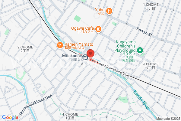 三鷹台メンズエステの地図です。map of Mitakadai station where spa and massage salons are located