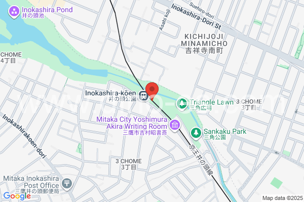 井の頭公園メンズエステの地図です。map of Inokashira-kōen station where spa and massage salons are located