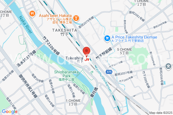竹下メンズエステの地図です。map of Takeshita station where spa and massage salons are located