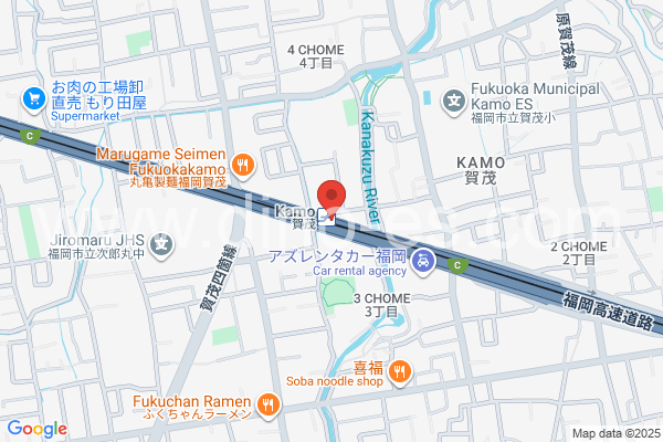 賀茂メンズエステの地図です。map of Kamo station where spa and massage salons are located