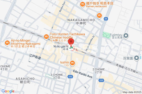 中神メンズエステの地図です。map of Nakagami station where spa and massage salons are located
