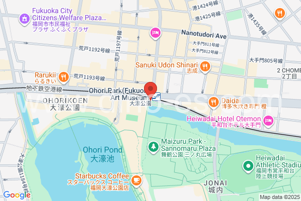 大濠公園メンズエステの地図です。map of Ōhorikōen station where spa and massage salons are located