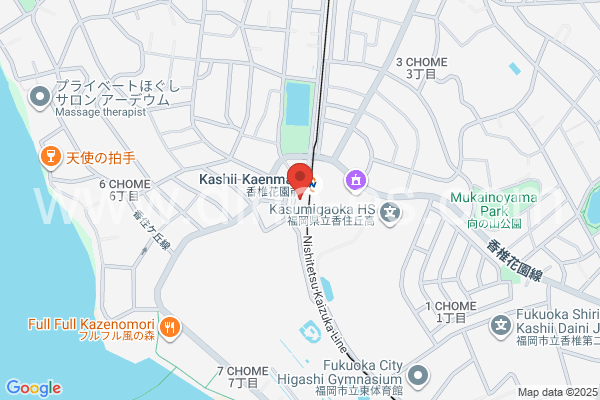 香椎花園前メンズエステの地図です。map of Kashiikaenmae station where spa and massage salons are located