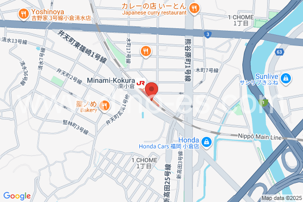南小倉メンズエステの地図です。map of Minami-Kokura station where spa and massage salons are located