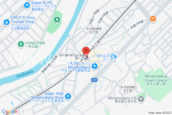 南平メンズエステの地図です。map of Minamidaira station where spa and massage salons are located
