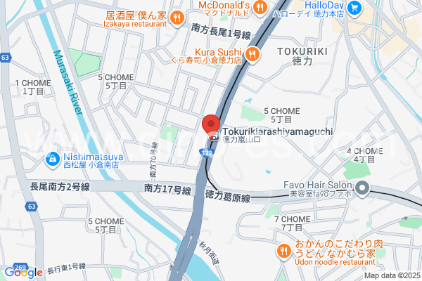 徳力嵐山口メンズエステの地図です。map of Tokuriki-Arashiyamaguchi station where spa and massage salons are located