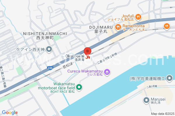 奥洞海メンズエステの地図です。map of Okudōkai station where spa and massage salons are located
