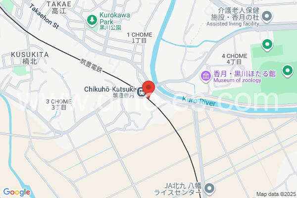 筑豊香月メンズエステの地図です。map of Chikuhō-Katsuki station where spa and massage salons are located