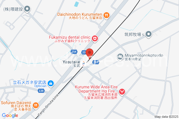 安武メンズエステの地図です。map of Yasutake station where spa and massage salons are located