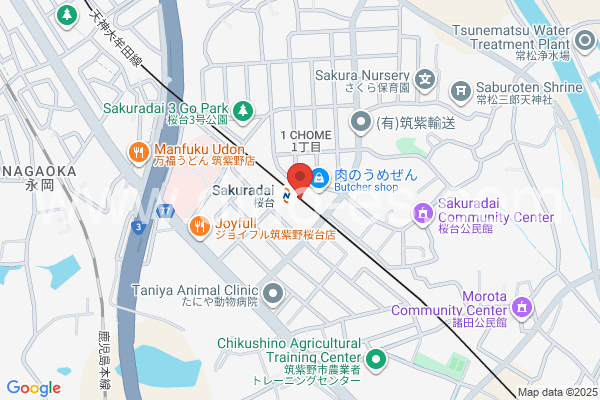 桜台(福岡)メンズエステの地図です。map of Sakuradai station where spa and massage salons are located
