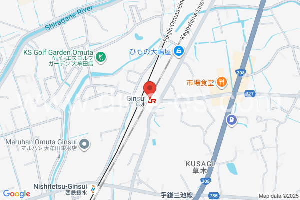 銀水メンズエステの地図です。map of Ginsui station where spa and massage salons are located