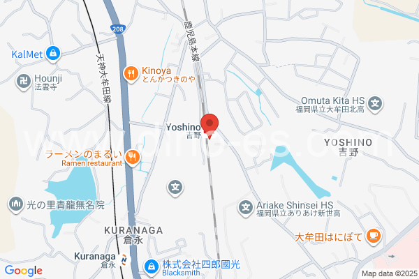 吉野(福岡)メンズエステの地図です。map of Yoshino station where spa and massage salons are located
