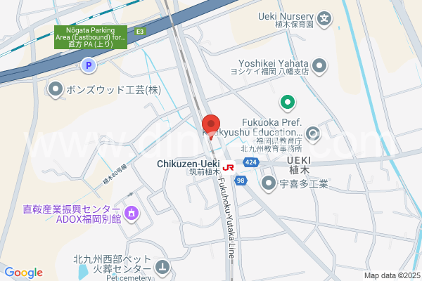 筑前植木メンズエステの地図です。map of Chikuzen-Ueki station where spa and massage salons are located