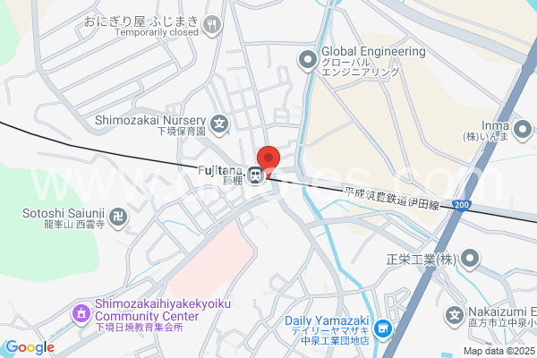 藤棚メンズエステの地図です。map of Fujitana station where spa and massage salons are located