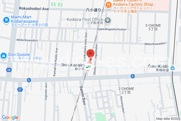 新小平メンズエステの地図です。map of Shin-Kodaira station where spa and massage salons are located