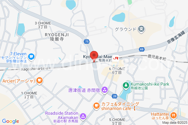教育大前メンズエステの地図です。map of Kyōikudaimae station where spa and massage salons are located