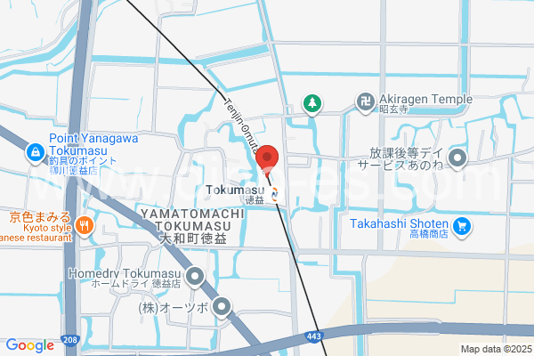 徳益メンズエステの地図です。map of Tokumasu station where spa and massage salons are located
