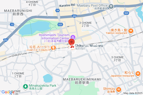 筑前前原メンズエステの地図です。map of Chikuzen-Maebaru station where spa and massage salons are located