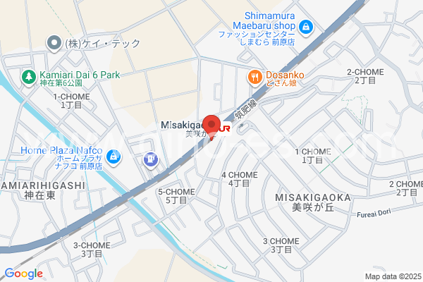 美咲が丘メンズエステの地図です。map of Misakigaoka station where spa and massage salons are located