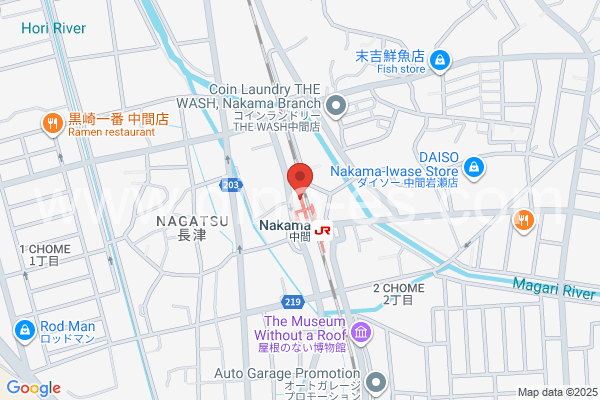 中間メンズエステの地図です。map of Nakama station where spa and massage salons are located