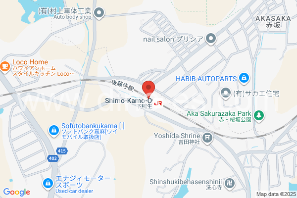 下鴨生メンズエステの地図です。map of Shimo-Kamoo station where spa and massage salons are located