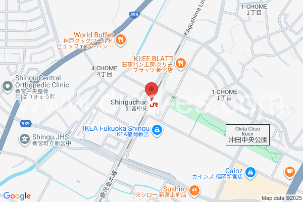 新宮中央メンズエステの地図です。map of Shingū-Chūō station where spa and massage salons are located