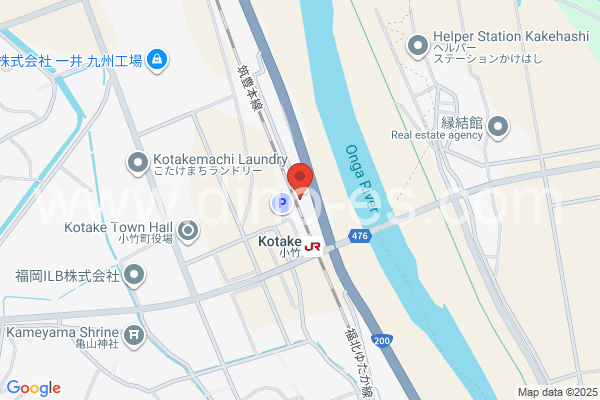 小竹メンズエステの地図です。map of Kotake station where spa and massage salons are located
