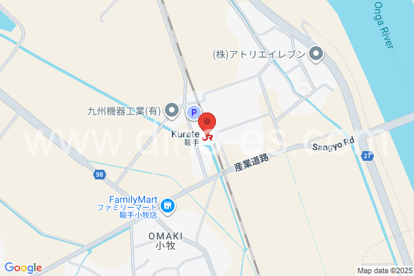 鞍手メンズエステの地図です。map of Kurate station where spa and massage salons are located