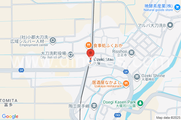 大堰メンズエステの地図です。map of Ōzeki station where spa and massage salons are located