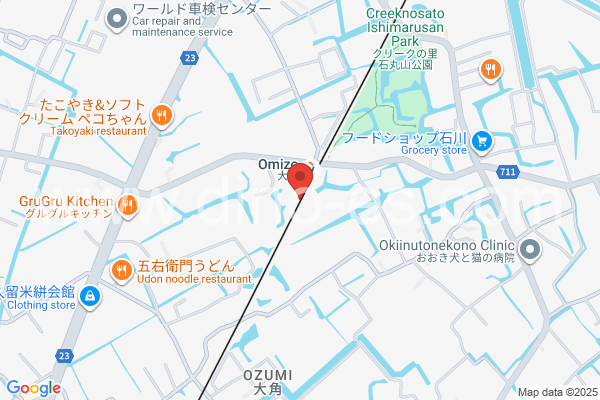 大溝メンズエステの地図です。map of Ōmizo station where spa and massage salons are located