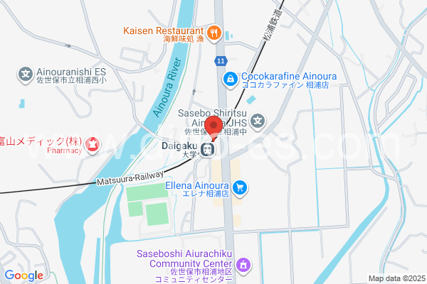 大学メンズエステの地図です。map of Daigaku station where spa and massage salons are located