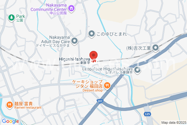 東諫早メンズエステの地図です。map of Higashisahaya station where spa and massage salons are located
