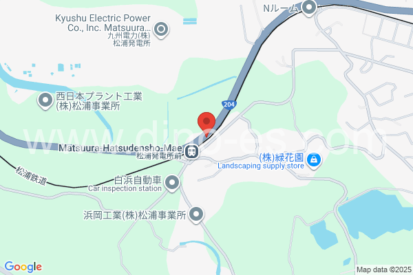 松浦発電所前メンズエステの地図です。map of Matsuura Hatsudensho Mae station where spa and massage salons are located