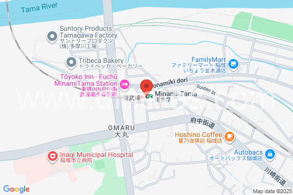 南多摩メンズエステの地図です。map of Minami-Tama station where spa and massage salons are located