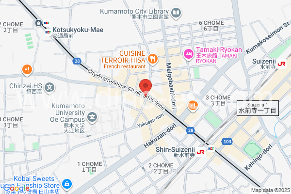 味噌天神前メンズエステの地図です。map of Misotenjinnmae station where spa and massage salons are located