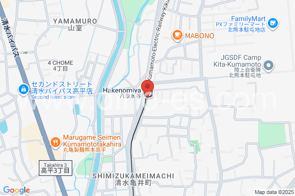 八景水谷メンズエステの地図です。map of Hakenomiya station where spa and massage salons are located