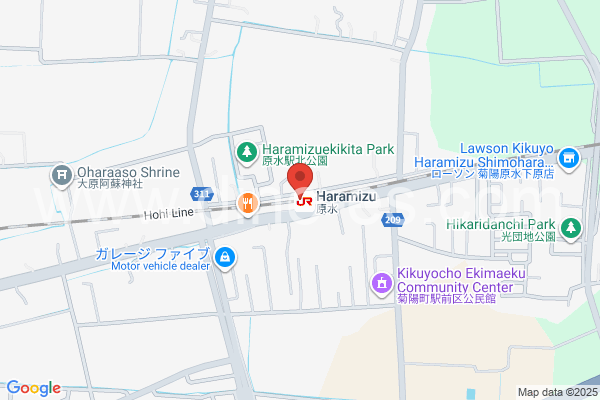 原水メンズエステの地図です。map of Haramizu station where spa and massage salons are located