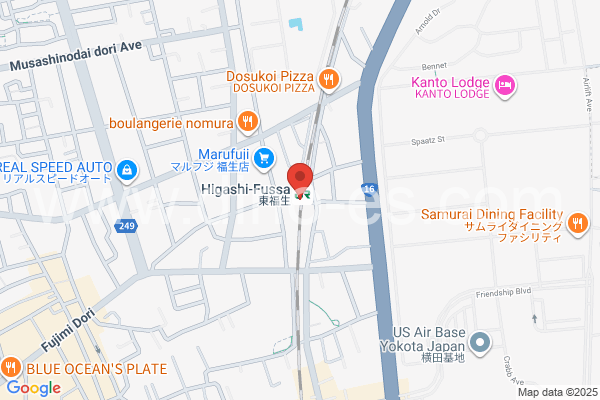 東福生メンズエステの地図です。map of Higashi-Fussa station where spa and massage salons are located