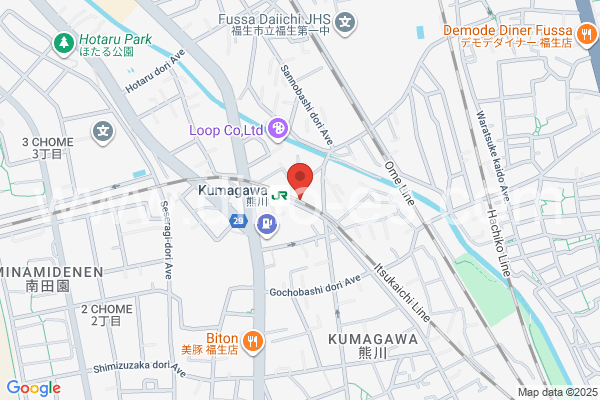 熊川メンズエステの地図です。map of Kumagawa station where spa and massage salons are located