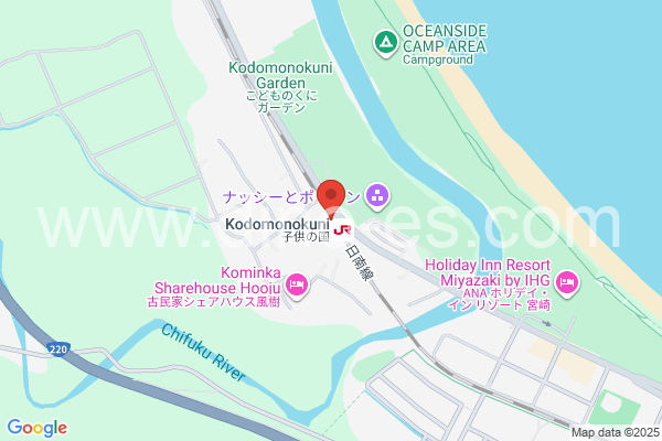 子供の国メンズエステの地図です。map of Kodomonokuni station where spa and massage salons are located