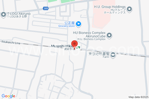 武蔵引田メンズエステの地図です。map of Musashi-Hikida station where spa and massage salons are located