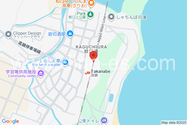 高鍋メンズエステの地図です。map of Takanabe station where spa and massage salons are located