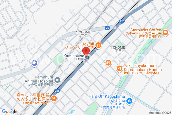 上塩屋メンズエステの地図です。map of Kamishioya station where spa and massage salons are located