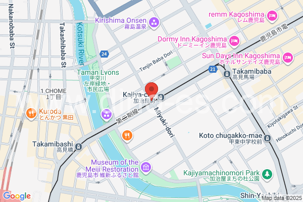 加治屋町メンズエステの地図です。map of Kajiyachō station where spa and massage salons are located